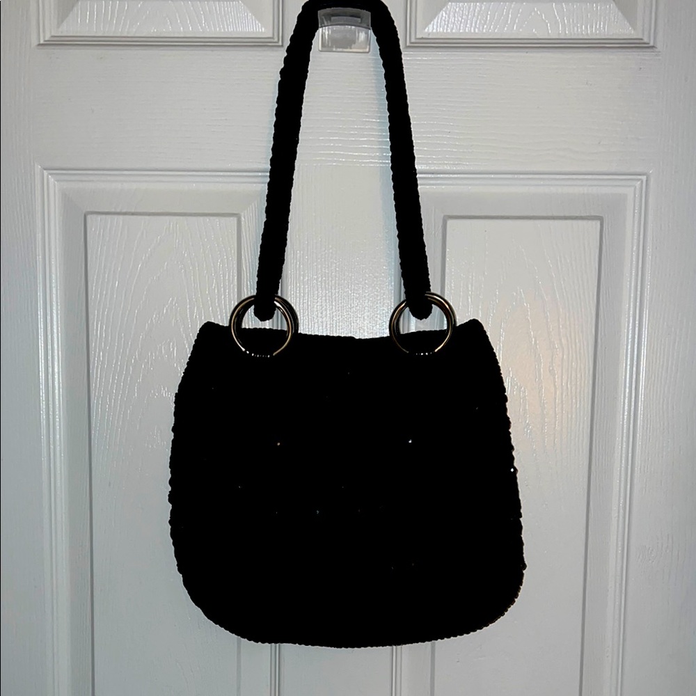 BEADED CROCHET VINTAGE BAG - Picture 1 of 11